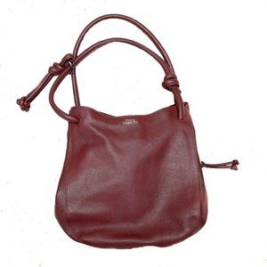 VINCE CAMUTO Pebbled Leather Shoulder Bag, Burgundy Pristine Condition